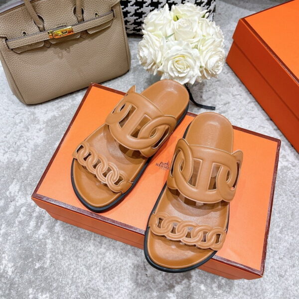 Hermes Extra Sandal Brown For Women, Women's Shoes H221146Z A3355
