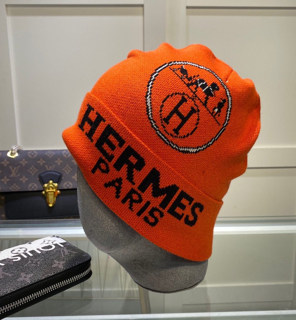 Hermes Frequence Beanie In Orange
