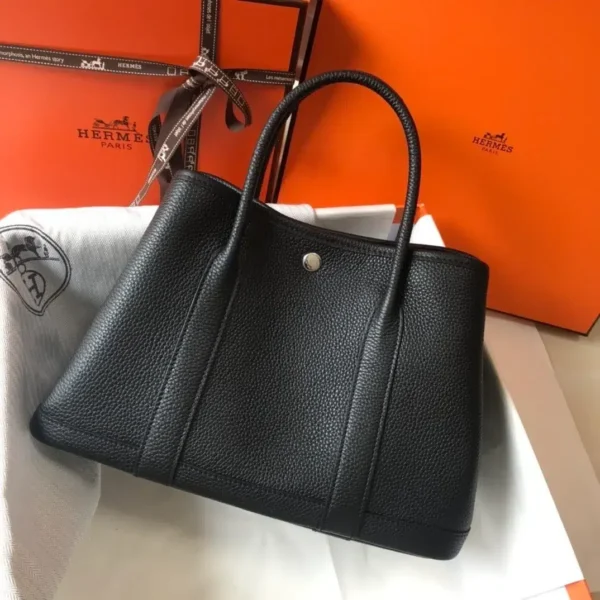 1:1 Replica Hermes Garden Party 30 Tote Bag Black For Women, Women’s Handbags, Shoulder Bags 11.8in/30cm