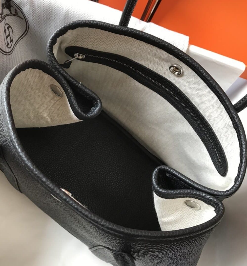 1:1 Replica Hermes Garden Party 30 Tote Bag Black For Women, Women’s Handbags, Shoulder Bags 11.8in/30cm