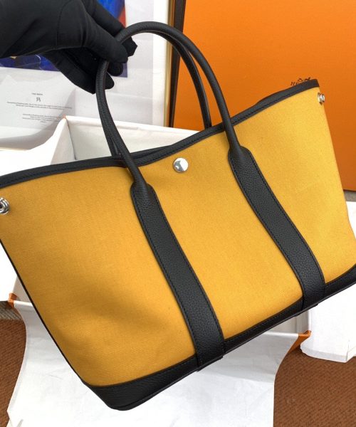 1:1 Replica Hermes Garden Party 36 Canvas Tote Bag Yellow/Black For Women, Women’s Handbags, Shoulder Bags 14.2in/36cm