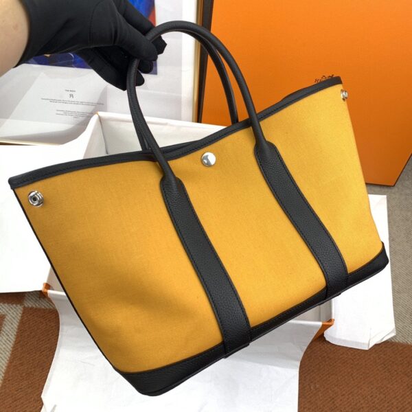 1:1 Replica Hermes Garden Party 36 Canvas Tote Bag Yellow/Black For Women, Women’s Handbags, Shoulder Bags 14.2in/36cm