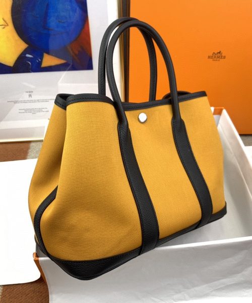 1:1 Replica Hermes Garden Party 36 Canvas Tote Bag Yellow/Black For Women, Women’s Handbags, Shoulder Bags 14.2in/36cm
