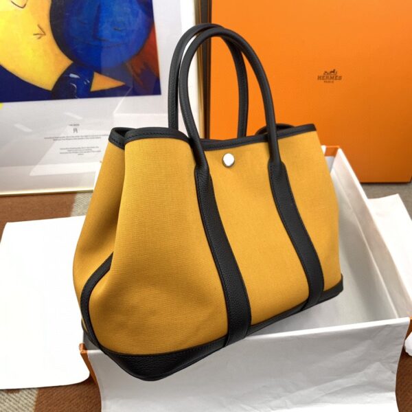 1:1 Replica Hermes Garden Party 36 Canvas Tote Bag Yellow/Black For Women, Women’s Handbags, Shoulder Bags 14.2in/36cm