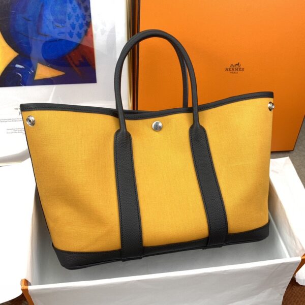 1:1 Replica Hermes Garden Party 36 Canvas Tote Bag Yellow/Black For Women, Women’s Handbags, Shoulder Bags 14.2in/36cm