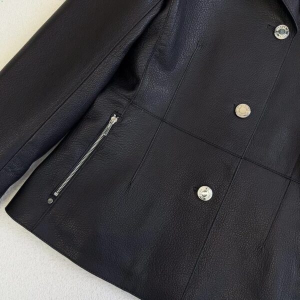 Hermes Grained Clou De Equestrian Jacket Black For Women