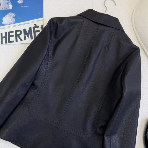 Hermes Grained Clou De Equestrian Jacket Black For Women