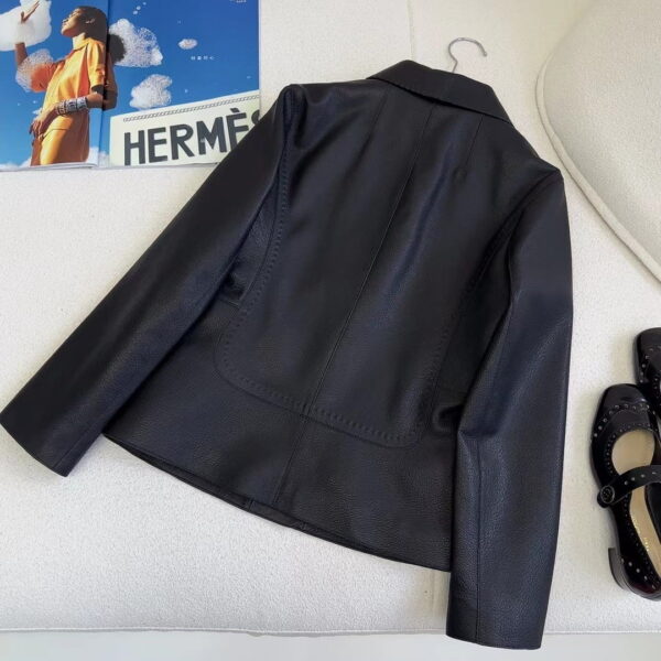 Hermes Grained Clou De Equestrian Jacket Black For Women