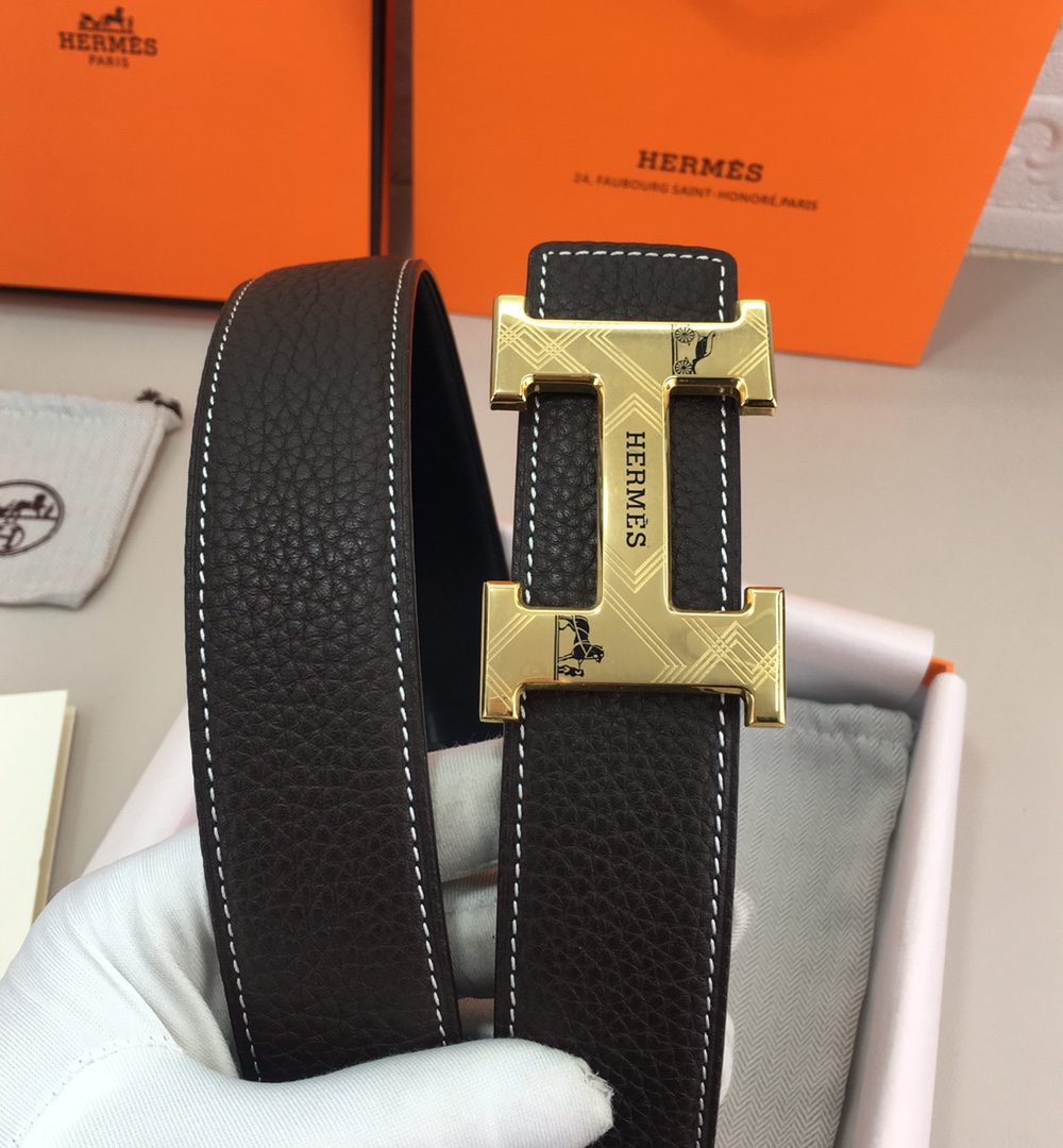 1:1 Replica Hermes H Belt Buckle & Reversible Black For Women, Women Belt