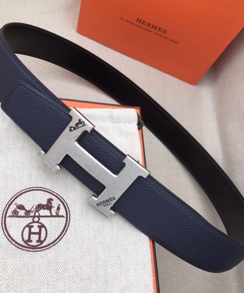 1:1 Replica Hermes H Belt Buckle & Reversible Blue For Women, Women Belt