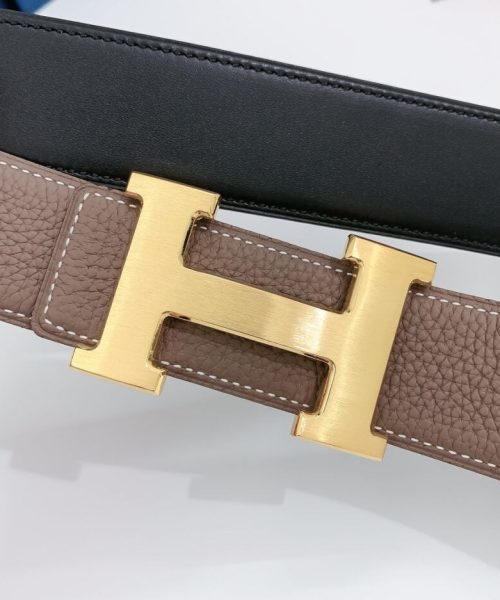 1:1 Replica Hermes H Belt Buckle & Reversible Brown For Women, Women Belt