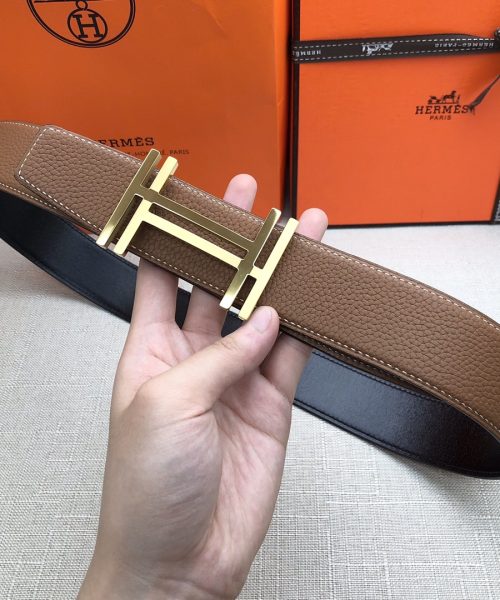 1:1 Replica Hermes H Belt Buckle & Reversible Brown For Women, Women Belt