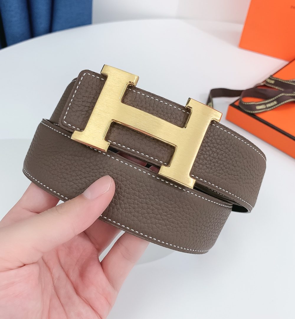 1:1 Replica Hermes H Belt Buckle & Reversible Brown For Women, Women Belt