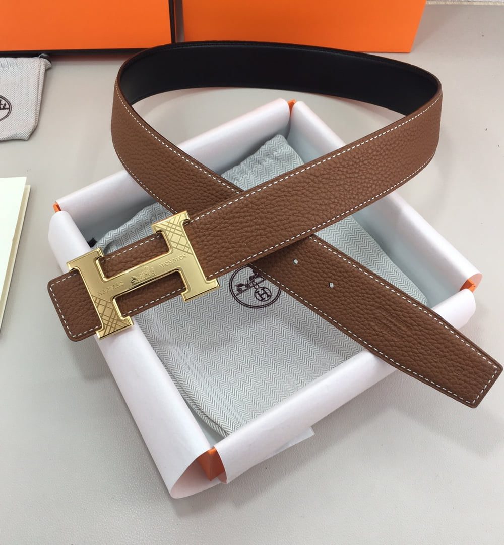 1:1 Replica Hermes H Belt Buckle & Reversible Brown For Women, Women Belt