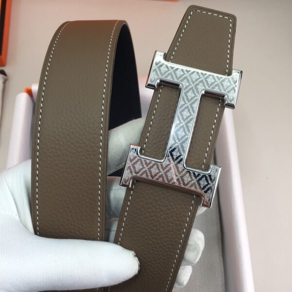 1:1 Replica Hermes H Belt Buckle & Reversible Grey For Women, Women Belt