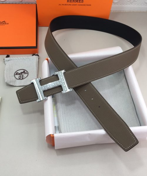 1:1 Replica Hermes H Belt Buckle & Reversible Grey For Women, Women Belt