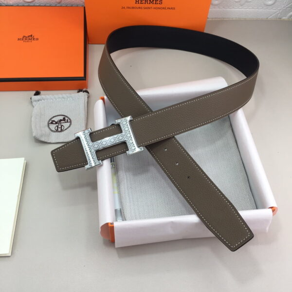 1:1 Replica Hermes H Belt Buckle & Reversible Grey For Women, Women Belt