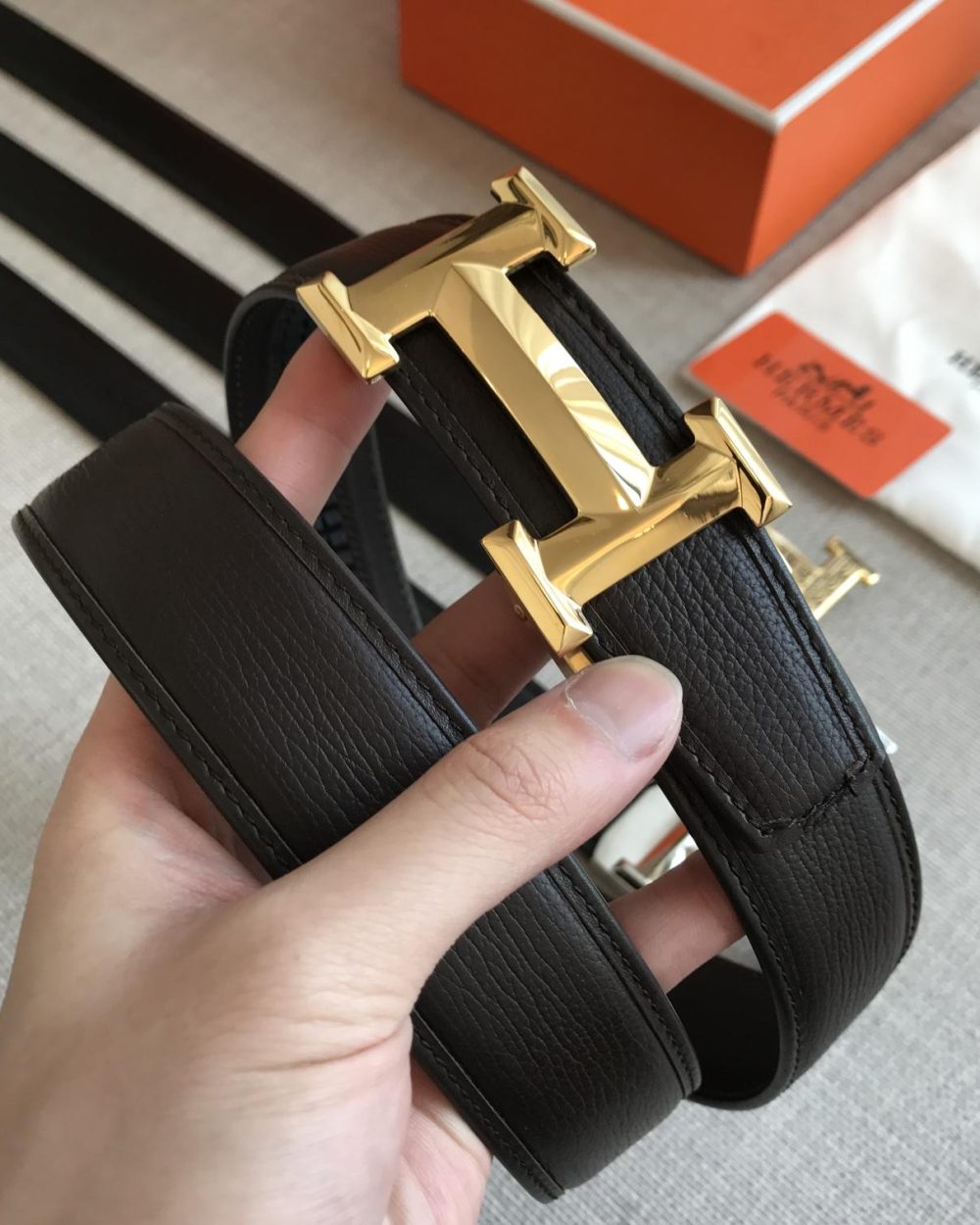 1:1 Replica Hermes H Belt Buckle & Reversible Strap Black For Women, Women Belt