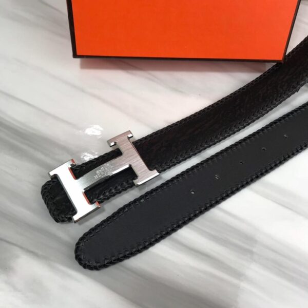 1:1 Replica Hermes H Belt Buckle With Hermes Logo & Reversible Black For Women, Women Belt