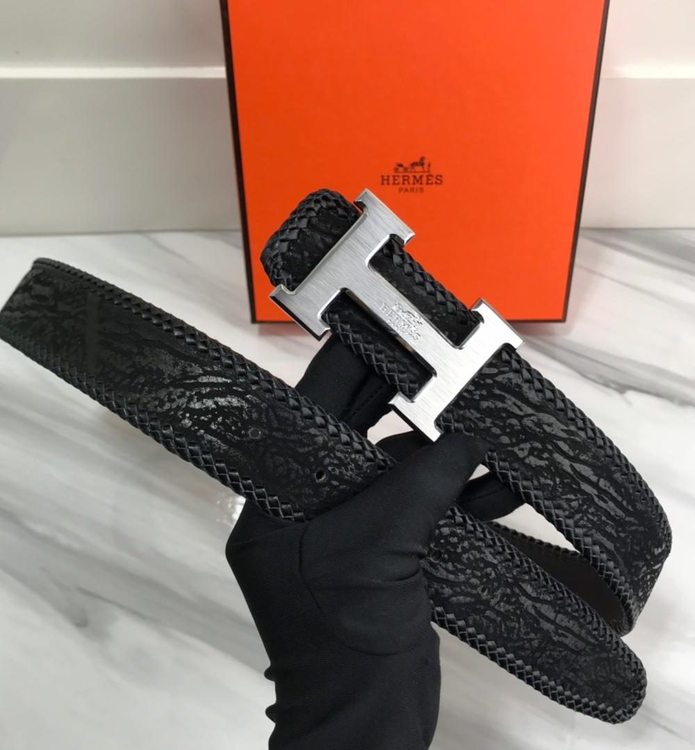 1:1 Replica Hermes H Belt Buckle With Hermes Logo & Reversible Black For Women, Women Belt