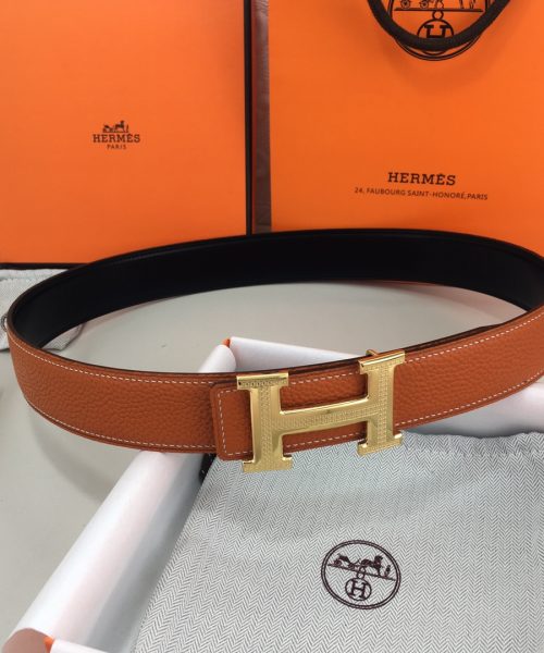 1:1 Replica Hermes H Guillochee Belt Buckle & Reversible Orange For Women, Women Belt