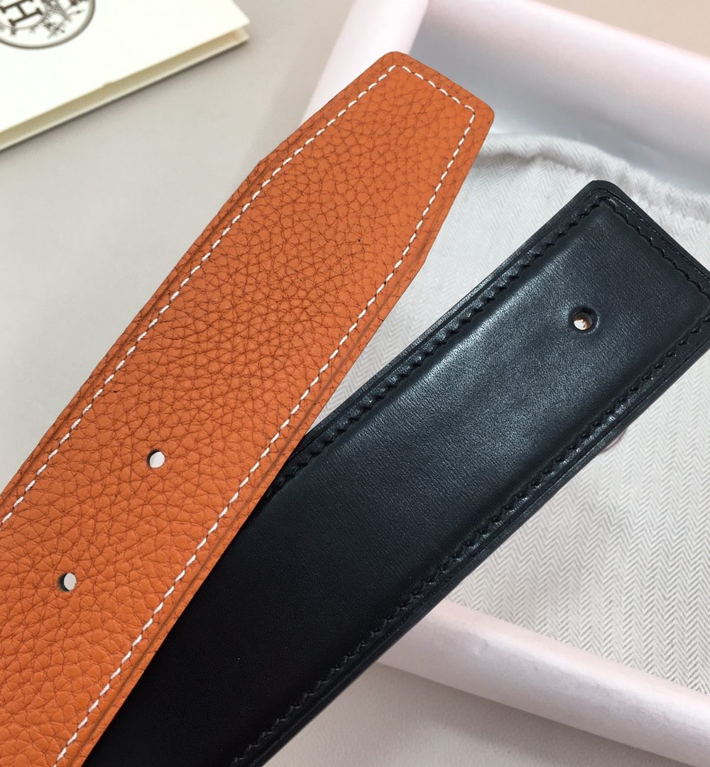 1:1 Replica Hermes H Guillochee Belt Buckle & Reversible Orange For Women, Women Belt