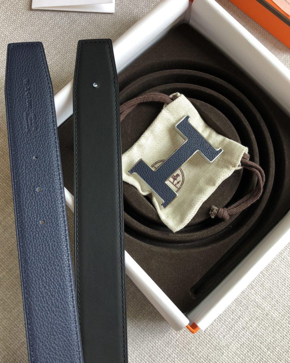 1:1 Replica Hermes H Guillochee Belt Buckle & Reversible Strap Black For Women, Women Belt
