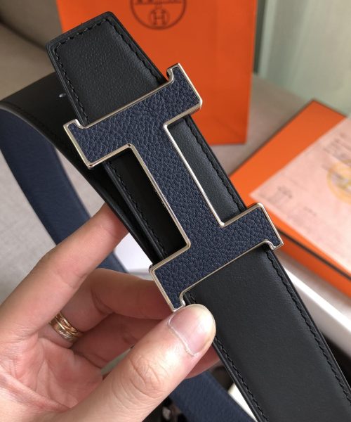 1:1 Replica Hermes H Guillochee Belt Buckle & Reversible Strap Black For Women, Women Belt
