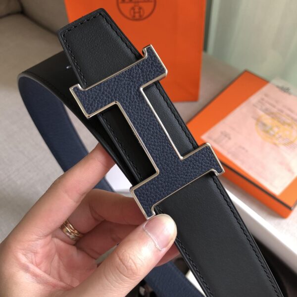 1:1 Replica Hermes H Guillochee Belt Buckle & Reversible Strap Black For Women, Women Belt