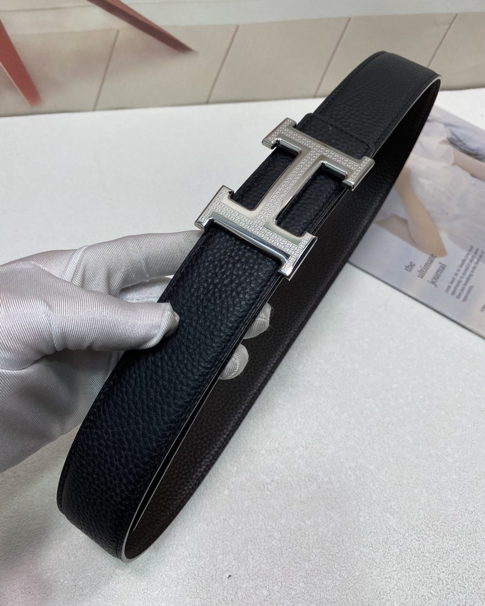 1:1 Replica Hermes H Striee Belt Buckle & Reversible Black For Women, Women Belt