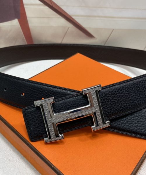 1:1 Replica Hermes H Striee Belt Buckle & Reversible Black For Women, Women Belt