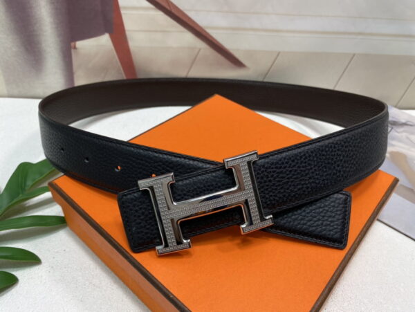 1:1 Replica Hermes H Striee Belt Buckle & Reversible Black For Women, Women Belt