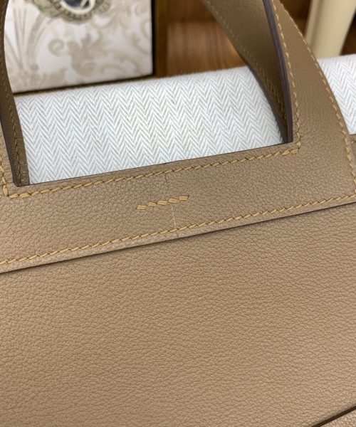 1:1 Replica Hermes Halzan 31 Brown, Silver Toned Hardware Bag For Women, Women's Handbags, Shoulder Bags 12.2in/31cm