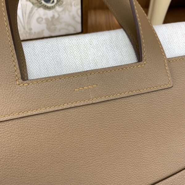 1:1 Replica Hermes Halzan 31 Brown, Silver Toned Hardware Bag For Women, Women's Handbags, Shoulder Bags 12.2in/31cm