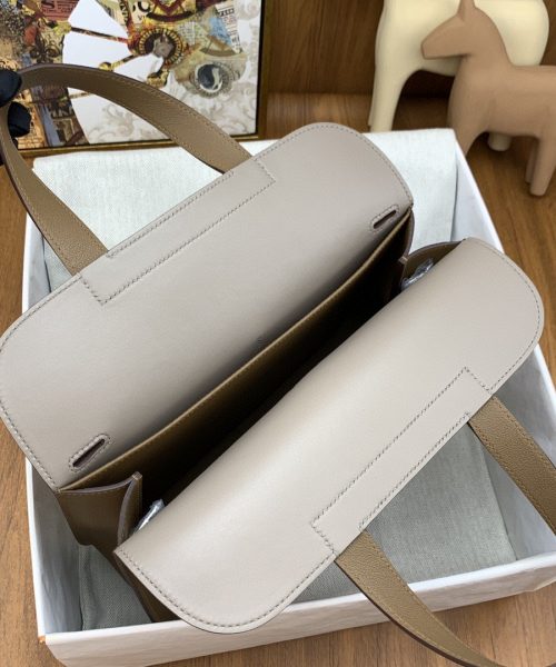 1:1 Replica Hermes Halzan 31 Brown, Silver Toned Hardware Bag For Women, Women's Handbags, Shoulder Bags 12.2in/31cm