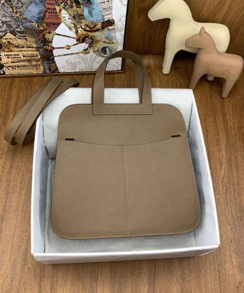 1:1 Replica Hermes Halzan 31 Brown, Silver Toned Hardware Bag For Women, Women's Handbags, Shoulder Bags 12.2in/31cm