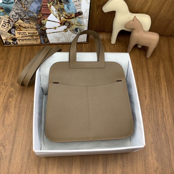 1:1 Replica Hermes Halzan 31 Brown, Silver Toned Hardware Bag For Women, Women's Handbags, Shoulder Bags 12.2in/31cm