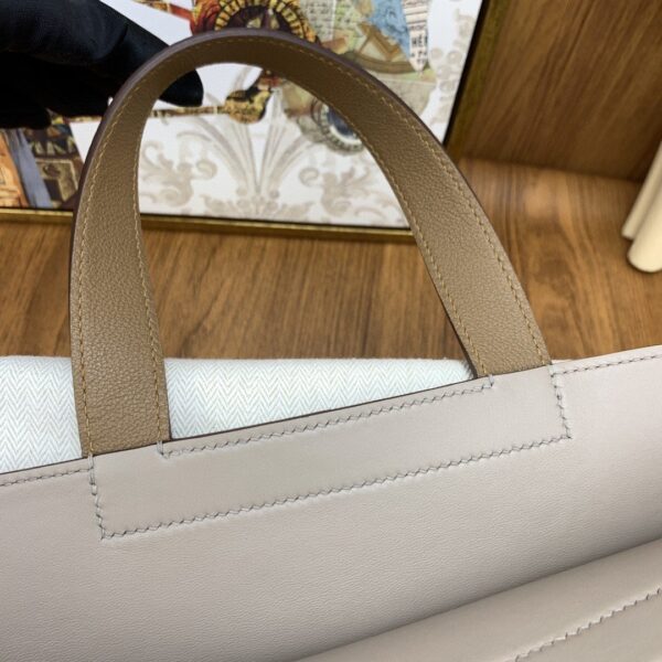1:1 Replica Hermes Halzan 31 Brown, Silver Toned Hardware Bag For Women, Women's Handbags, Shoulder Bags 12.2in/31cm