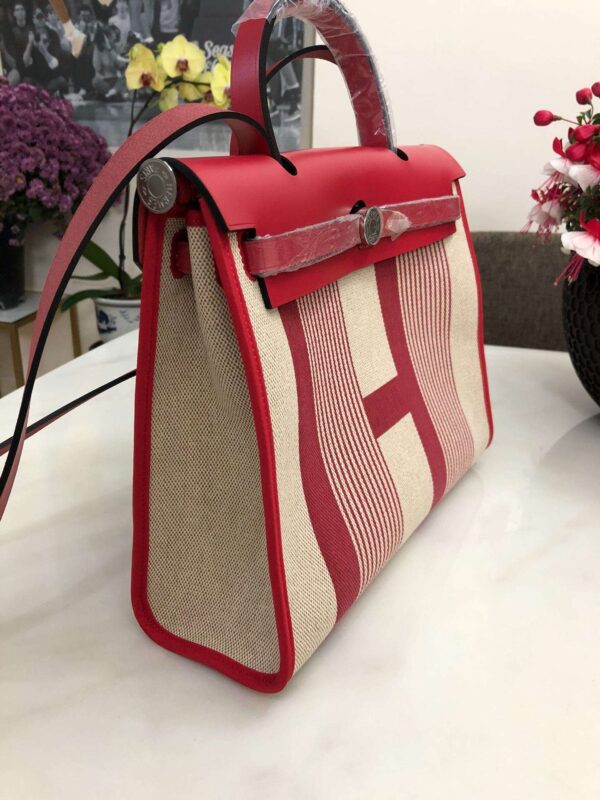 1:1 Replica Hermes Herbag Zip Bag Black/Brown/Red For Women 31cm / 12.2in