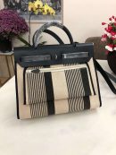 1:1 Replica Hermes Herbag Zip Bag Black/Brown/Red For Women 31cm / 12.2in