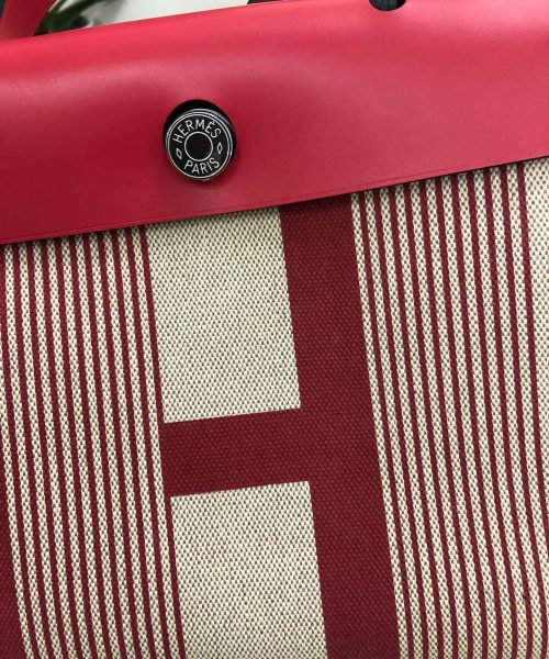 1:1 Replica Hermes Herbag Zip Bag Black/Brown/Red For Women 31cm / 12.2in