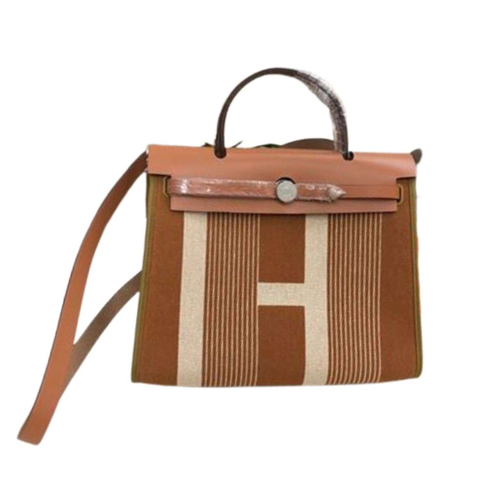 1:1 Replica Hermes Herbag Zip Bag Black/Brown/Red For Women 31cm / 12.2in