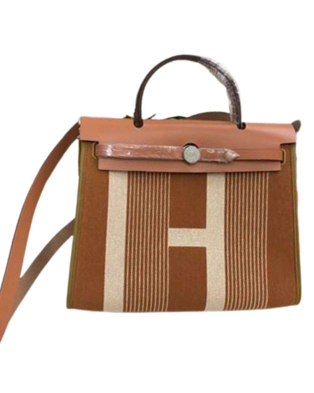 1:1 Replica Hermes Herbag Zip Bag Black/Brown/Red For Women 31cm / 12.2in