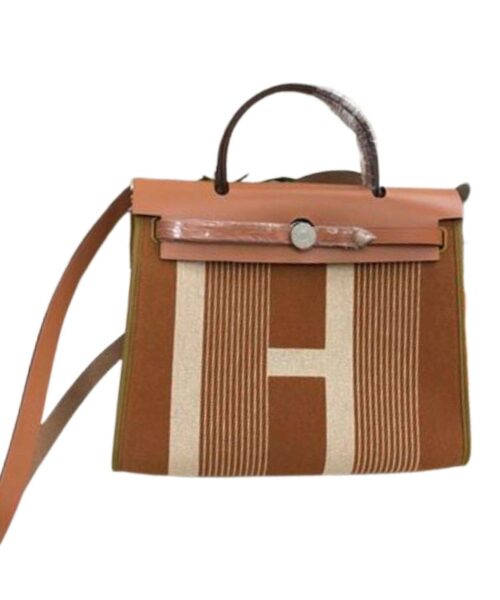 1:1 Replica Hermes Herbag Zip Bag Black/Brown/Red For Women 31cm / 12.2in