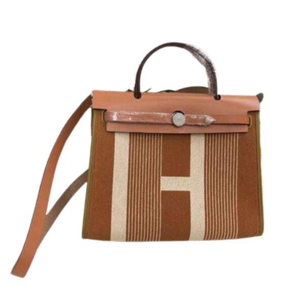 1:1 Replica Hermes Herbag Zip Bag Black/Brown/Red For Women 31cm / 12.2in