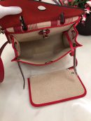 1:1 Replica Hermes Herbag Zip Bag Black/Brown/Red For Women 31cm / 12.2in
