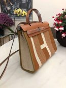 1:1 Replica Hermes Herbag Zip Bag Black/Brown/Red For Women 31cm / 12.2in