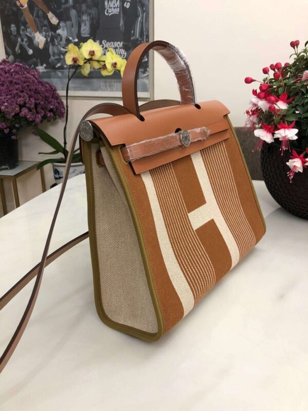 1:1 Replica Hermes Herbag Zip Bag Black/Brown/Red For Women 31cm / 12.2in
