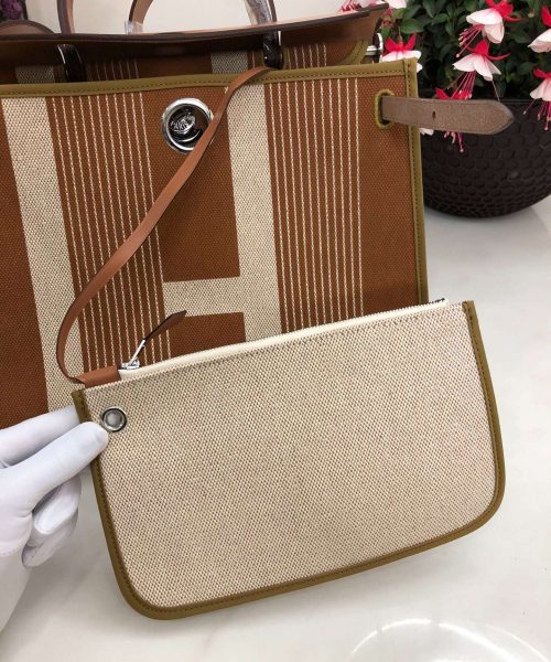 1:1 Replica Hermes Herbag Zip Bag Black/Brown/Red For Women 31cm / 12.2in