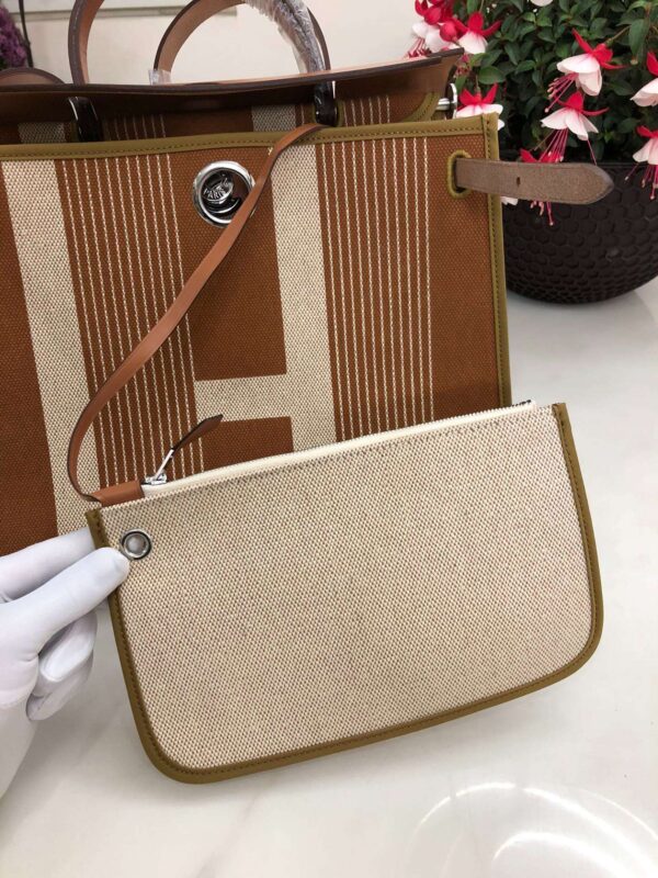 1:1 Replica Hermes Herbag Zip Bag Black/Brown/Red For Women 31cm / 12.2in